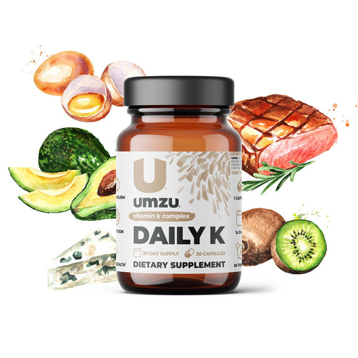 DAILY K: Vitamin K Complex (with Liquid D3) Capsule Supplements UMZU   