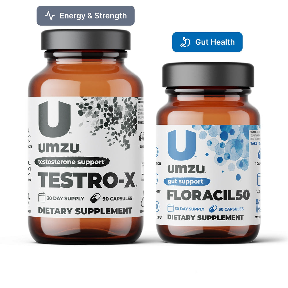 FLORACIL50 & TESTRO-X Bundle: Gut & Hormonal Support Bundles - Zinc UMZU   