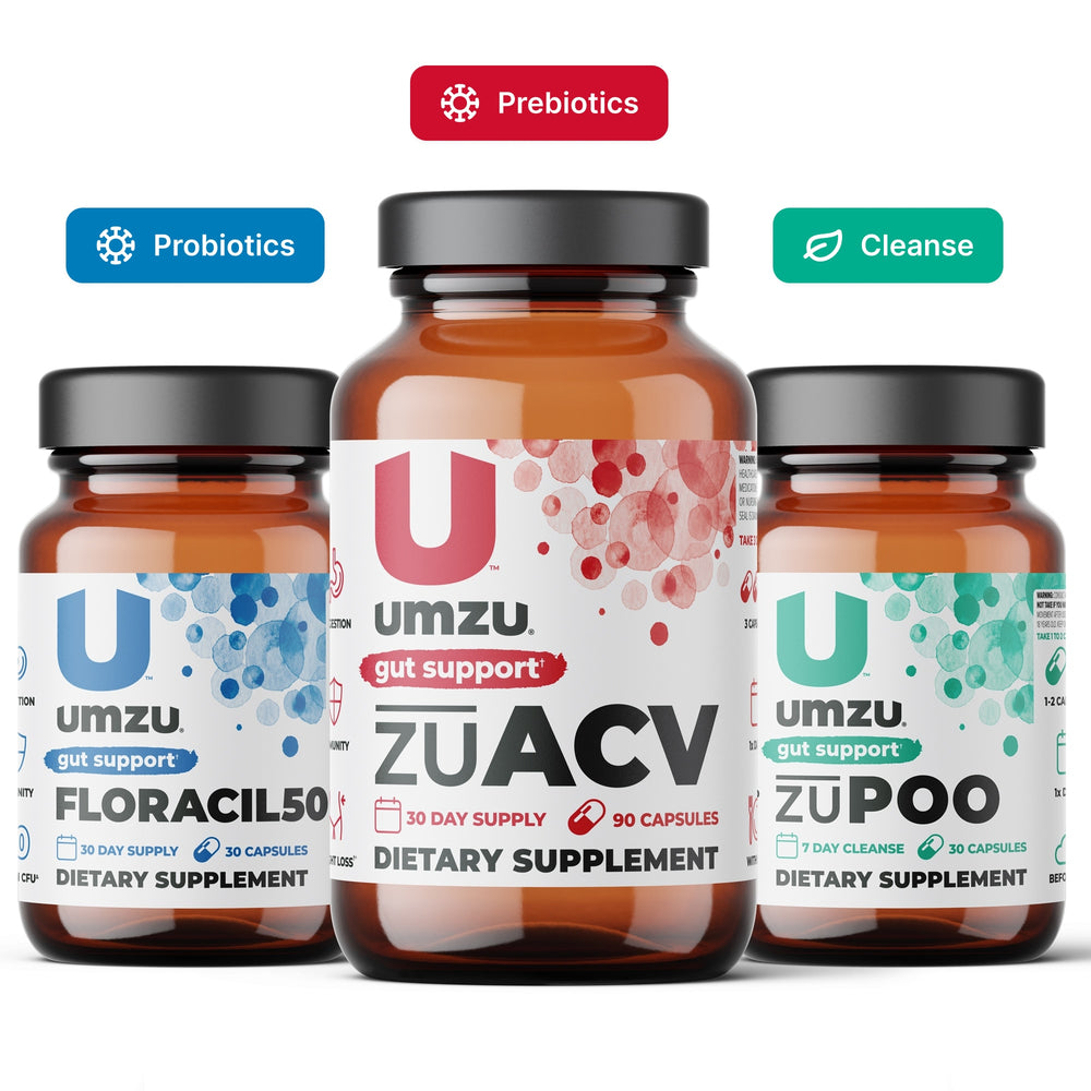 Gut Health Bundle: Floracil50, zuACV+Prebiotics, zuPoo Bundles UMZU   