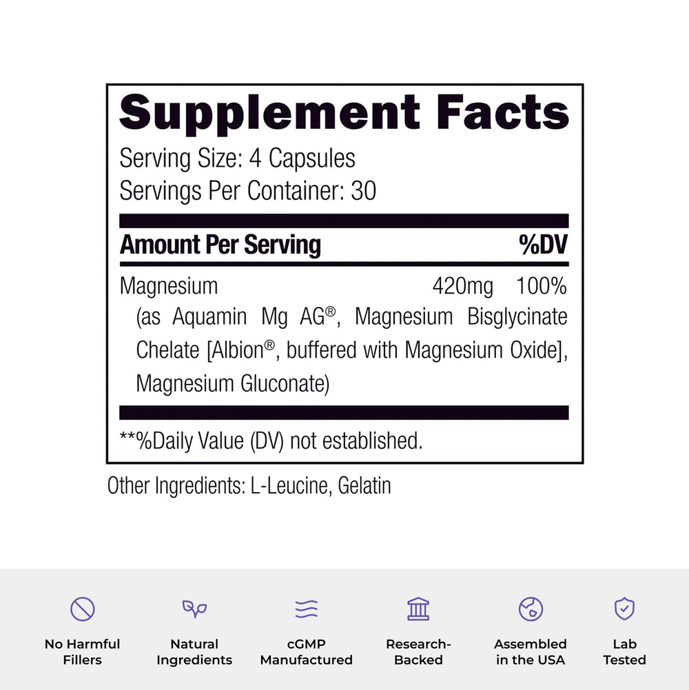Daily Magnesium: Metabolism, Energy & Sleep Support Capsule UMZU