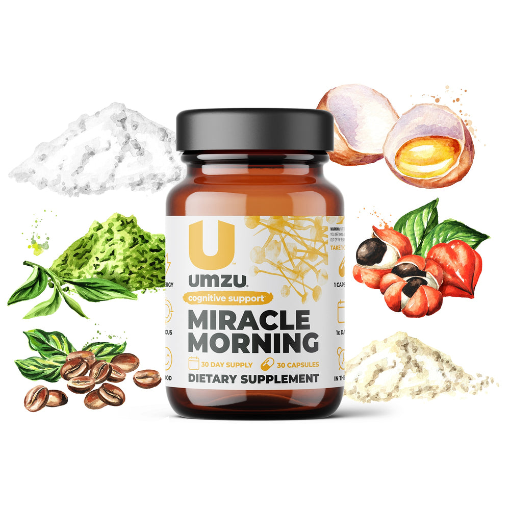 MIRACLE MORNING: Boost Energy, Mood, & Cognitive Performance Capsule Supplements UMZU   