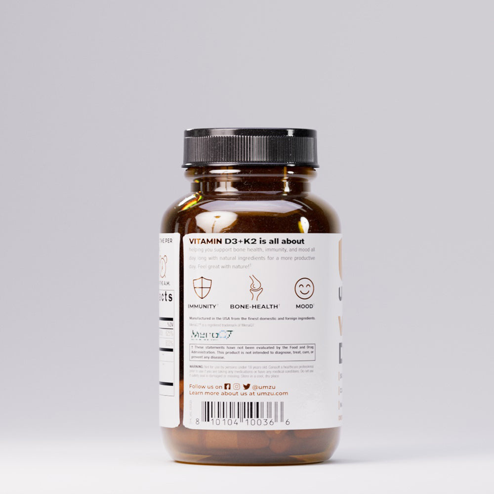 Vitamin D3 + K2 : 3 Pack Bundle Capsule UMZU