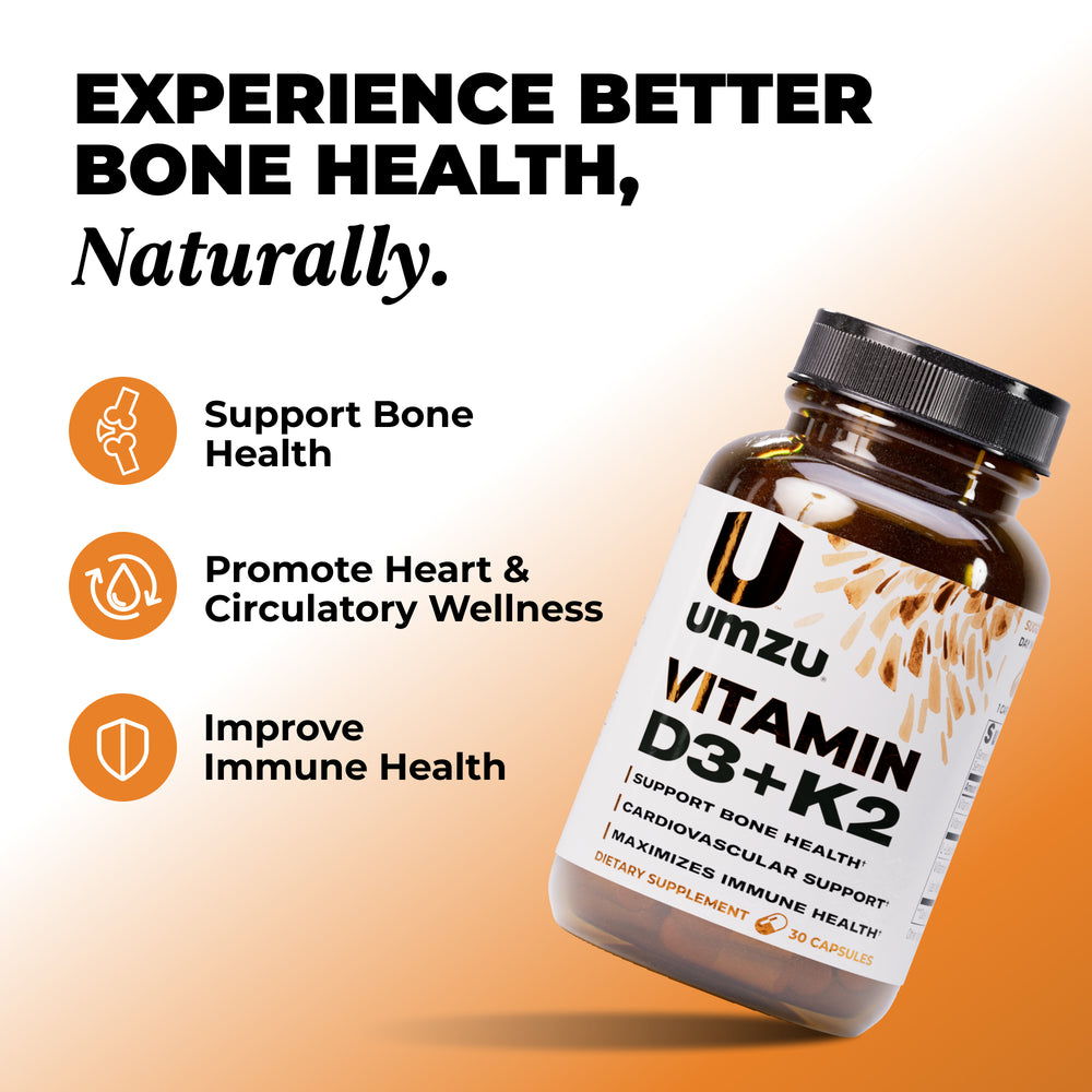 Vitamin D3 + K2 : 3 Pack Bundle Capsule UMZU