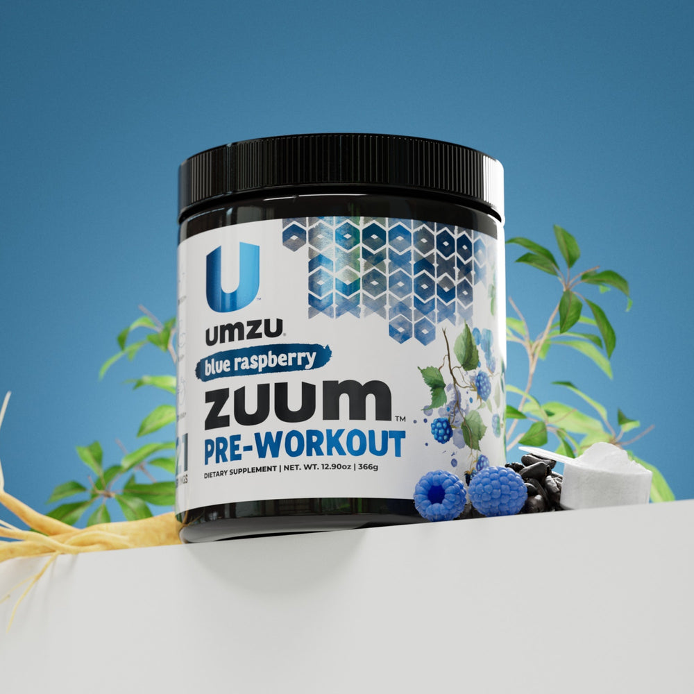 Zuum Pre-Workout Blue Raspberry: 3 Pack Bundle Powder UMZU