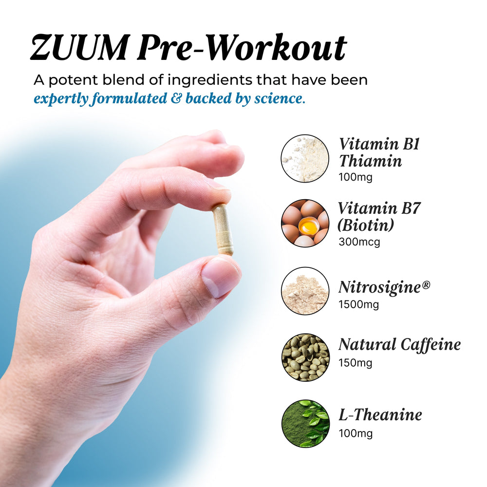 Zuum Pre-Workout Blue Raspberry: 3 Pack Bundle Powder UMZU