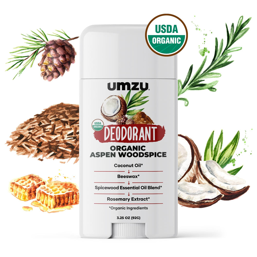 ORGANIC DEODORANT: Coconut Oil, Beeswax, & Essential Oils Deodorant UMZU Aspen Woodspice  