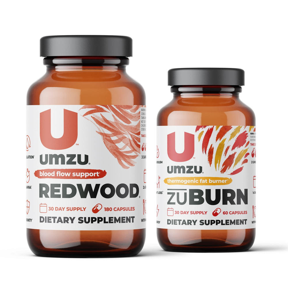 REDWOOD & zuBURN Bundle: Blood Flow & Metabolism Support Vitamins & Supplements UMZU   