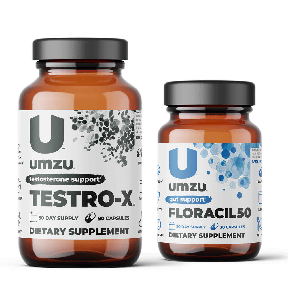 FLORACIL50 & TESTRO-X Bundle: Gut & Hormonal Support Bundles - Zinc UMZU   