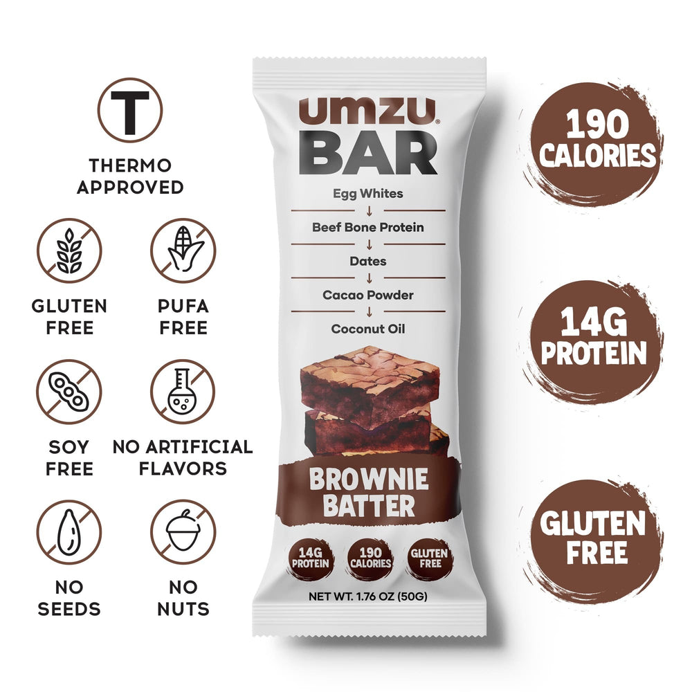 UMZU BARS: Thermo Approved Nutrition Bars Bars UMZU Brownie Batter 12-Pack Bars 
