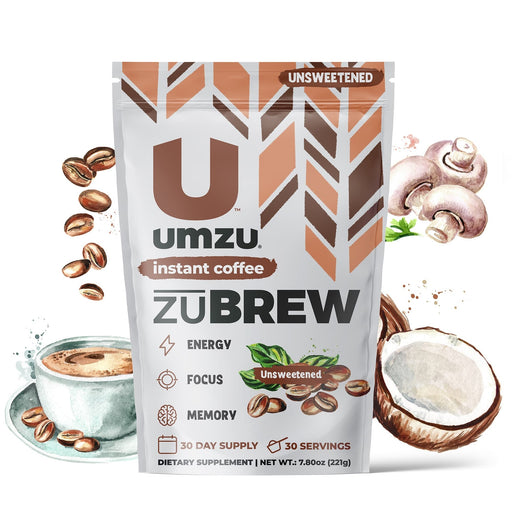 zuBREW: Instant Coffee with Lion's Mane Mushrooms & Dynamine Coffee UMZU Unsweetened  